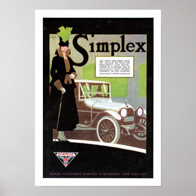 Simplex Automobile Advertisement Poster (Front)
