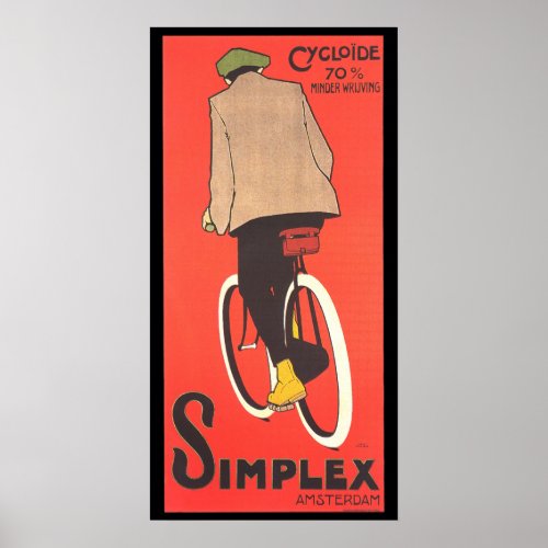 Simplex Bicycle Advertising Poster vintage art