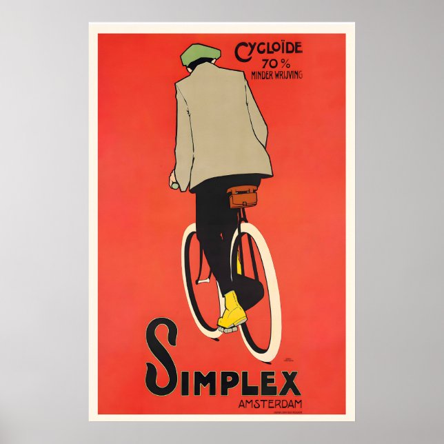 Simplex Cycloide Retro Bicycle Amsterdam Holland Poster (Front)
