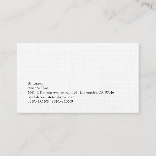 Simplicity 205 business card (Front)