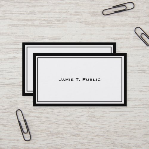 Simplicity: Black &amp; White Frame, White Background Business Card Templates