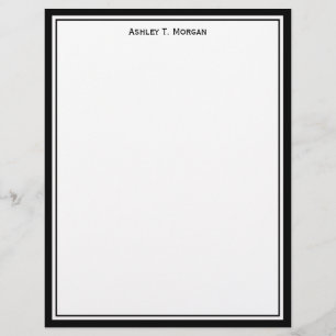 Simplicity Black White Personalized Letterhead