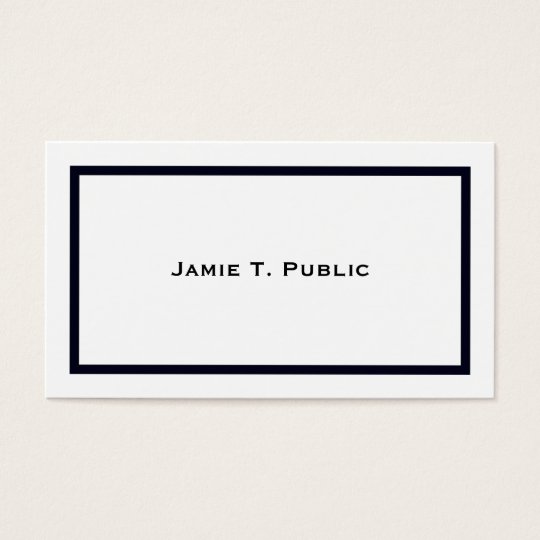 Simplicity: Blue Banded Frame, White Background Business Card