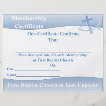 Simplicity Blue Multi-purpose Church Certificate Flyer by Churchsupplies at Zazzle