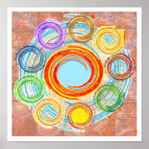 Simplicity : Circles, Chakra, Waves, Sketch Poster