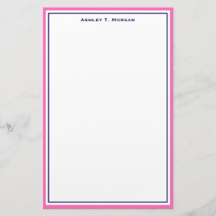 Simplicity DIY Frame & BG, Hot Pink Blue White Stationery
