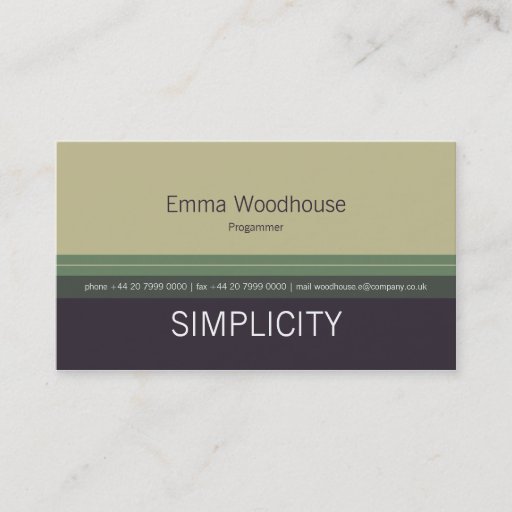 Customizable Simplicity Ecru & Purple Business Card Templates
