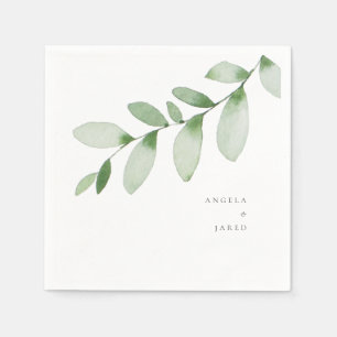 Simplicity & Foliage Wedding Custom Cocktail Napki Napkins