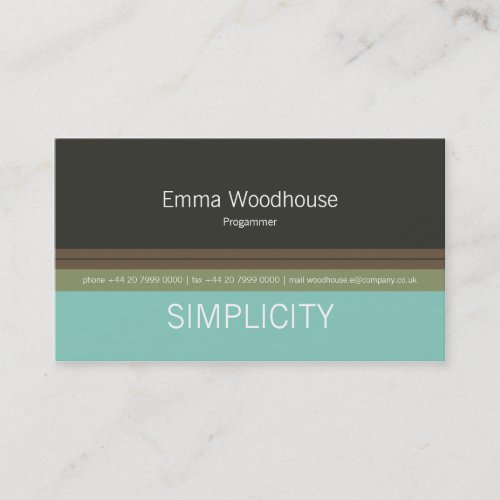Simplicity Green &amp; Teal Business Card Templates