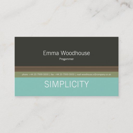 Customizable Simplicity Green &amp; Teal Business Card Templates