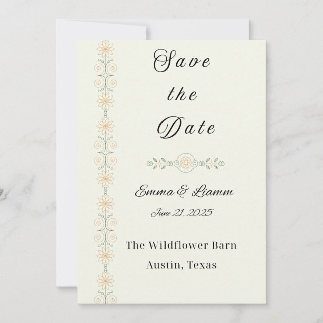 Simplicity Heart Save the Date  Invitation (Front)