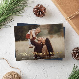 Simplicity   Horizontal Photo Christmas Foil Holiday Card