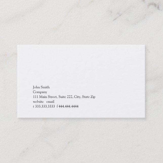 Simplicity II Business Card (Front)