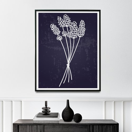 Simplicity in Bloom White Line Flower Drawing Poster