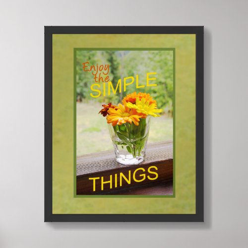Simplicity Inspiration Cut Daisy Flowers In Glass Framed Art