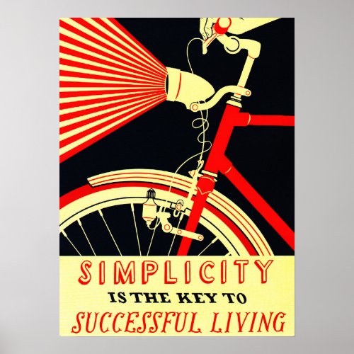 SIMPLICITY is the Key to SUCCESSFUL LIVING Old WPA Poster