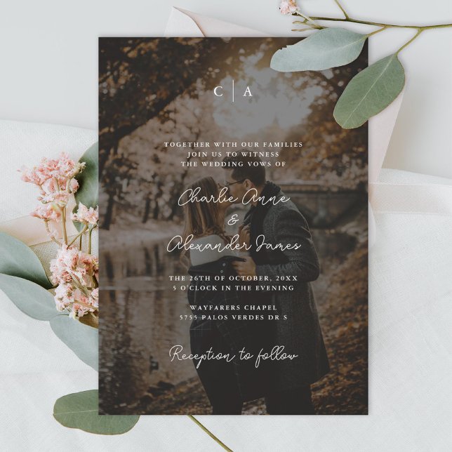 Simplicity | Monogram Minimalist Photo Wedding Invitation (Creator Uploaded)