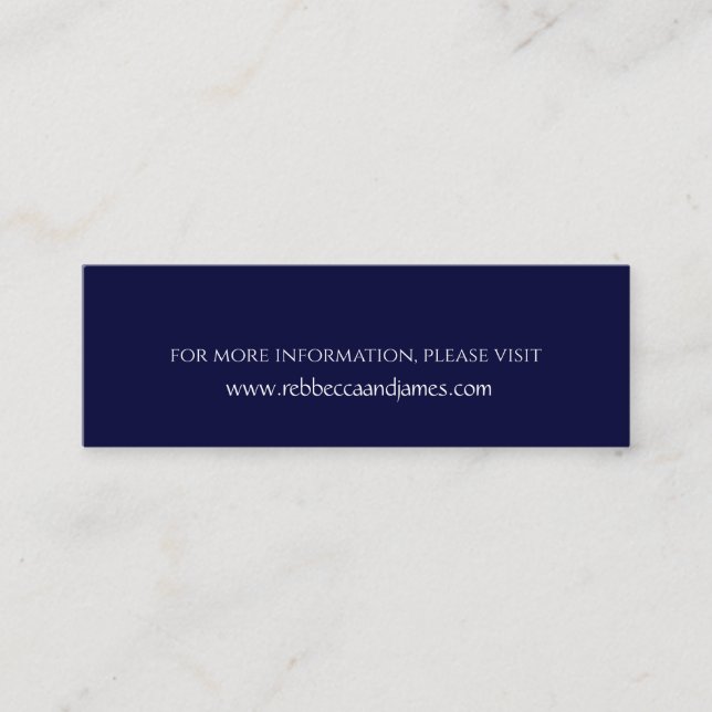 Simplicity Navy Blue Wedding Website Cards (Front)