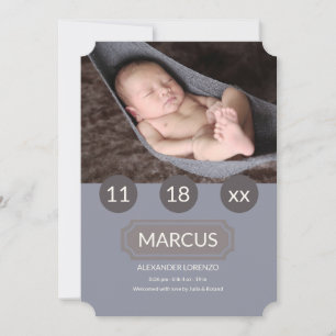 Simplicity Photo Birth Announcement