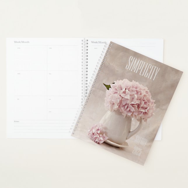 Simplicity Pink Hydrangeas in a Pitcher Planner (Display)