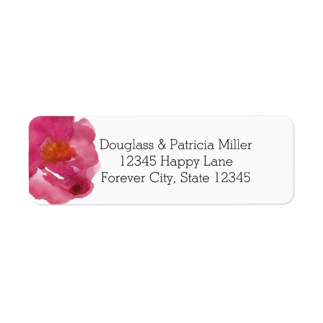 Simplicity Pink Roses Watercolor Label (Front)