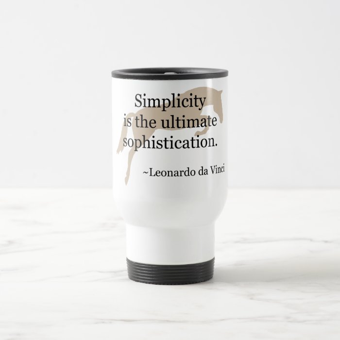 Simplicity Quote With Jumper Horse Coffee Mug