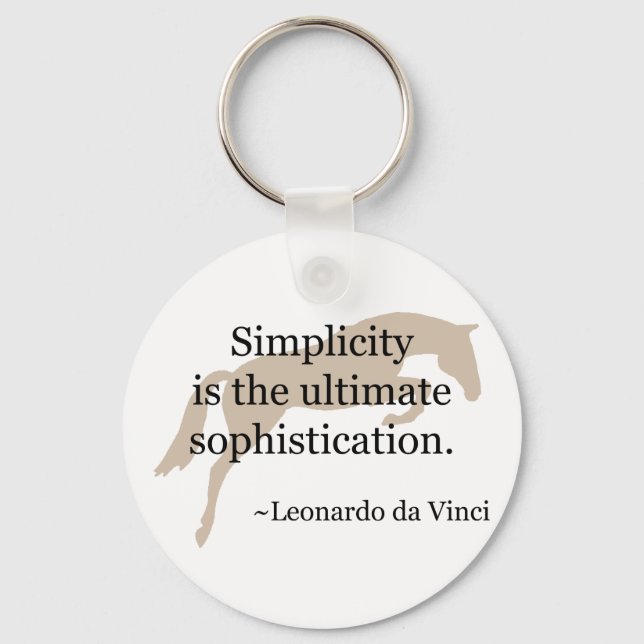 Simplicity Quote With Jumper Horse Keychain (Front)