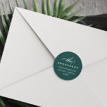 Simplicity Return Address Sticker | Spruce<br><div class="desc">Simple and elegant 1.5" return address stickers feature your return address in white lettering on a rich forest green background,  accented with flourished calligraphy script. Designed to match our Simplicity holiday card collection.</div>
