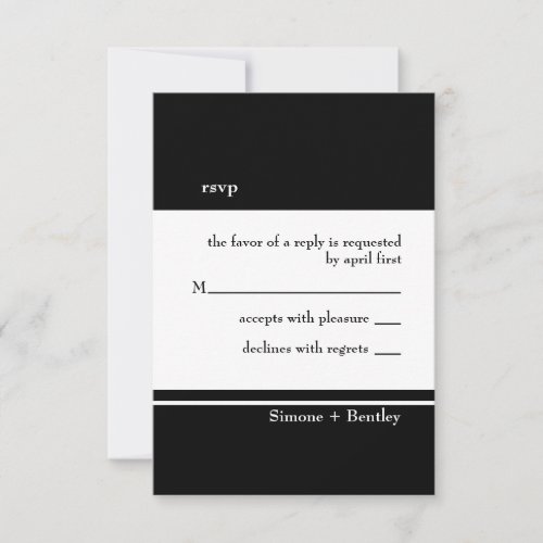 Simplicity rsvp card-black &amp; white