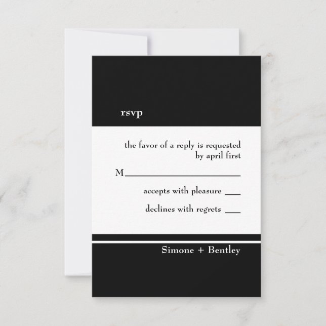 Simplicity rsvp card-black & white card (Front)