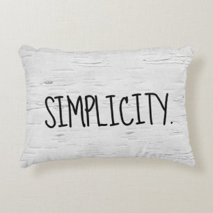 SIMPLICITY Text On Birch Tree Accent Pillow
