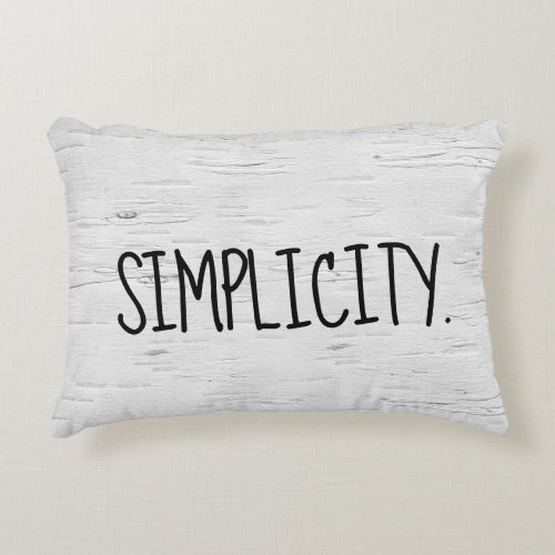 SIMPLICITY Text On Birch Tree  Accent Pillow