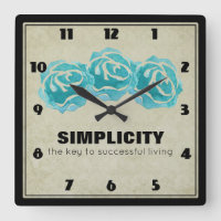 Simplicity Typography Quote with Teal Roses
