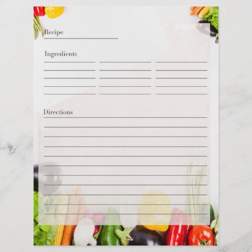 Simplicity Vegetables Double_sided Recipe Cards