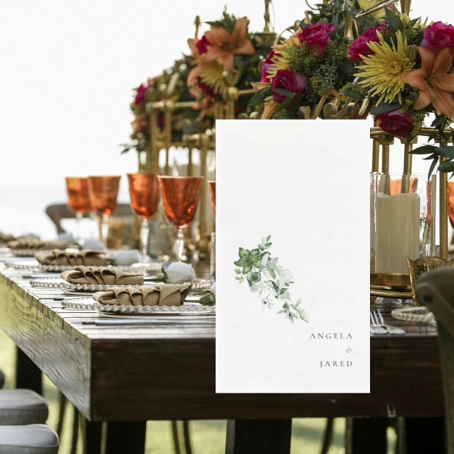 Simplicity & Watercolor Ivy Wedding Couple Names  Paper Guest Towels (Creator Uploaded)