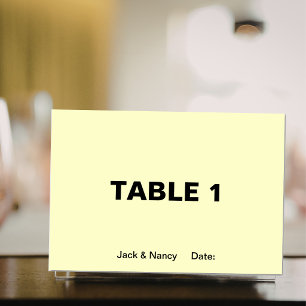Simplicity Wedding or Anniversary Names and Date Table Number