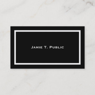 Simplicity: White Banded Frame, Black Background Business Card