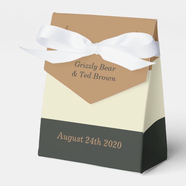 Simplified Bear Pride Favor Box for Gay Weddings (Front Side)