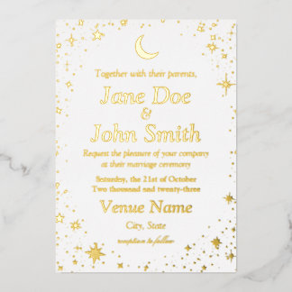simplified celestial invitation black tie foil invitation
