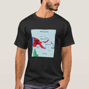 simplified Colored location Map of Papua New Guine T-Shirt