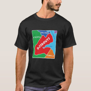 simplified Colored Map of Djibouti, Neighboring Co T-Shirt