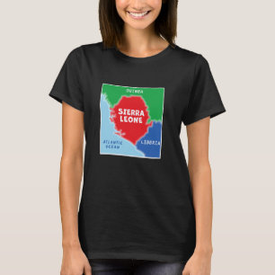 simplified Colored Map of Sierra Leone Neighboring T-Shirt