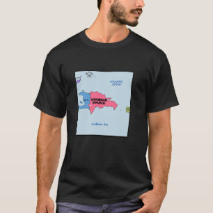 Simplified map of Dominican Republic, Neighboring T-Shirt