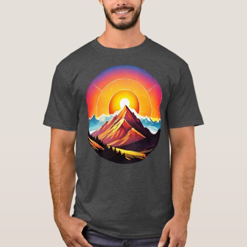 Simplified Mountain Sun O 1023 TShirt