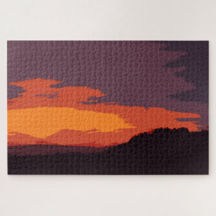 Simplified sunset jigsaw puzzle