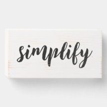 Simplify Handlettering Script Word Wood Box Sign