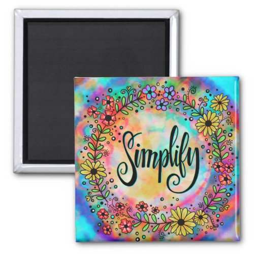 Simplify Hearts Pretty Floral Colorful Inspirivity Magnet