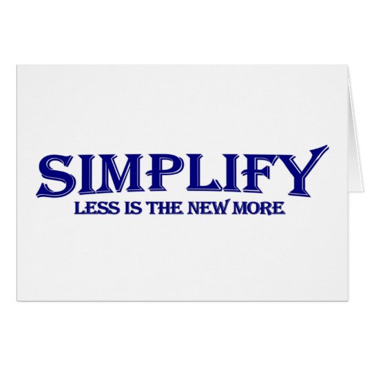 Simplify Less Is More Cards (Front Horizontal)