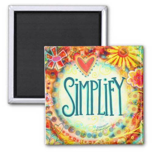 Simplify Pretty Floral Colorful Inspirivity Magnet