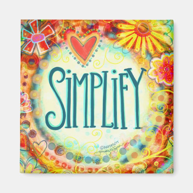 Simplify Pretty Floral Colorful Inspirivity Magnet (Front)